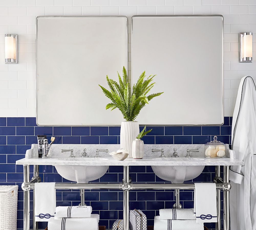 Vintage Rounded Rectangular Mirror — Chrome
