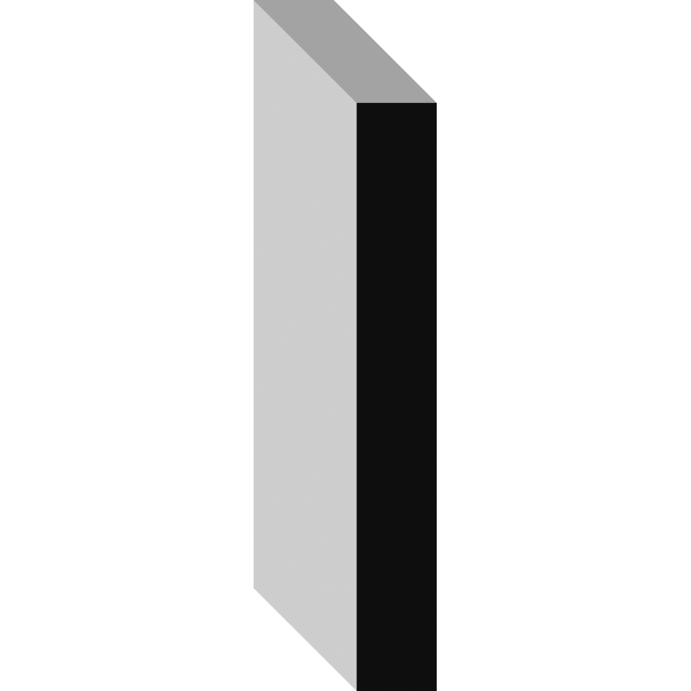 Metrie 11/16 in. x 5-1/2 in. Primed MDF S4S Board — 4 Square Edges