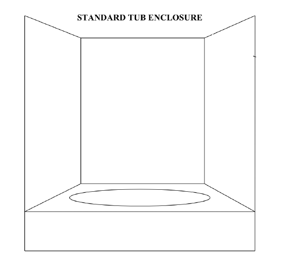 Standard tub enclosure (reference diagram)